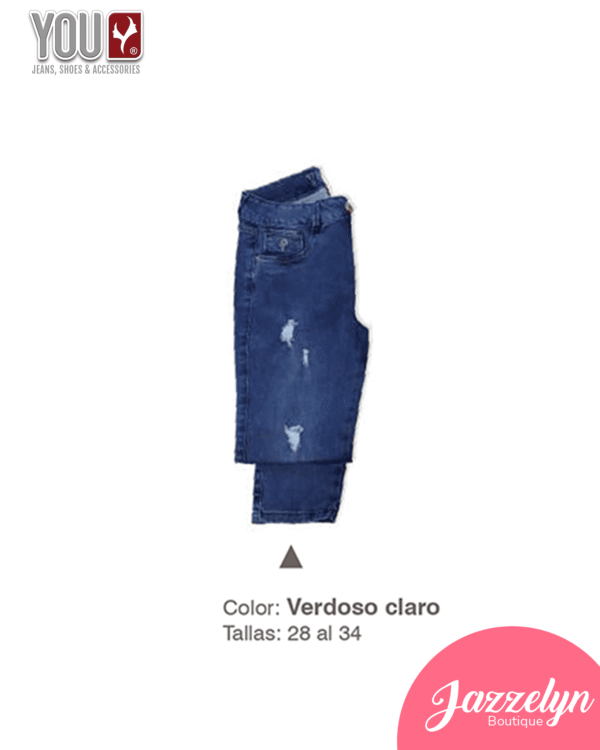 Pantalón Rasgado - 1 botón - bolsillo