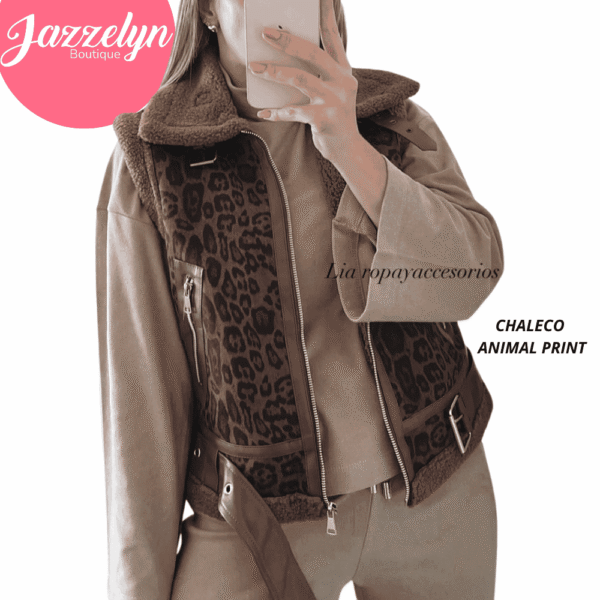 Chaleco acolchado-Animal print