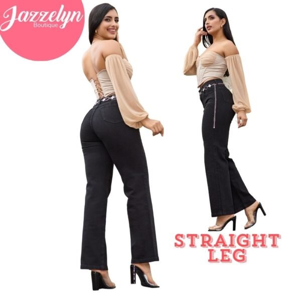 Wide leg Perla con brillos-Negro